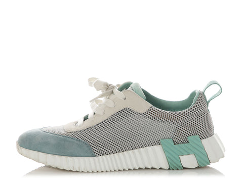 Hermès Teal and Gray Bouncing Sneakers