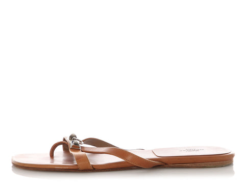 Hermès Leather Corfou Thong Sandals