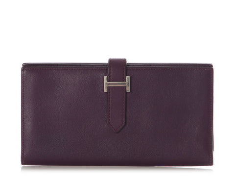 Hermès Raisin Swift Bearn Soufflet Long Wallet