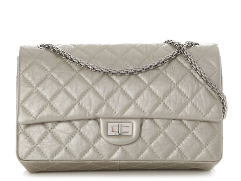 Chanel Silver Quilted Aged Calfskin Reissue 226