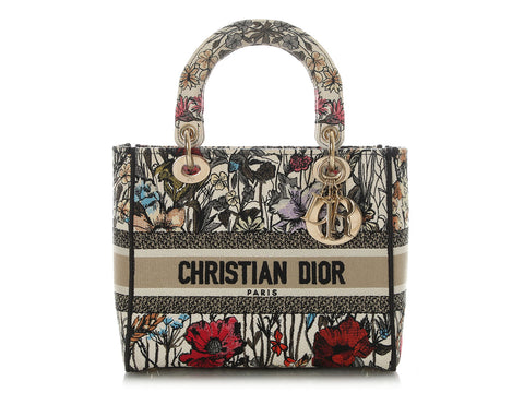 Dior Medium Floral Embroidered Lady D-Lite
