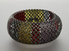 Bottega Veneta Sterling Silver Mesh Inlay Wide Bangle
