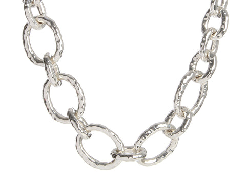 Ippolita Hammered Sterling Silver Classico Bastille Link Short Necklace