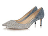 Jimmy Choo Silver and Dusk Blue Fireball Glitter Romy 60 Pumps