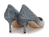 Jimmy Choo Silver and Dusk Blue Fireball Glitter Romy 60 Pumps