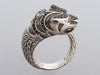 John Hardy Sterling Silver Black Sapphire Macan Tiger Bypass Ring