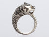John Hardy Sterling Silver Black Sapphire Macan Tiger Bypass Ring