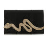 Judith Leiber Black Snakeskin Champagne Serpent Clutch