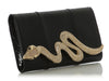 Judith Leiber Black Snakeskin Champagne Serpent Clutch