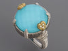 Judith Ripka Two-Tone Turquoise Doublet Ring