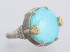Judith Ripka Two-Tone Turquoise Doublet Ring