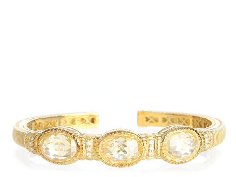 Judith Ripka 18K Yellow Gold Citrine Cuff