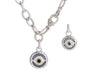 Judith Ripka Evil Eye Bracelet and Pendant Set