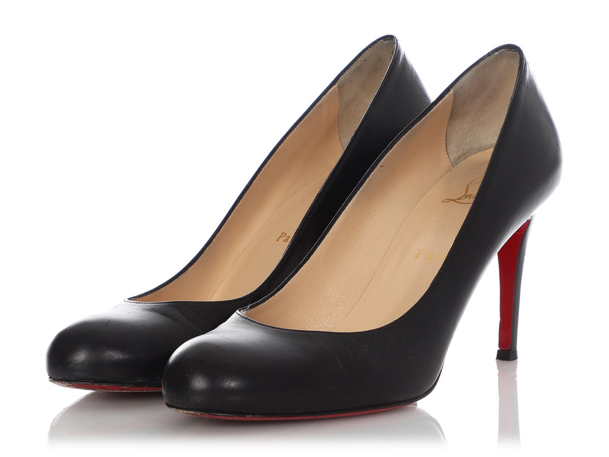 Christian Louboutin Black Spiked Lady Peeps - Ann's Fabulous Closeouts