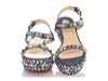 Christian Louboutin Blue Denim Lame Lux Pyraclou Sandals
