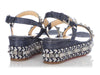Christian Louboutin Blue Denim Lame Lux Pyraclou Sandals