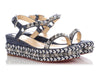 Christian Louboutin Blue Denim Lame Lux Pyraclou Sandals