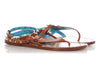 Valentino Brown Rockstud Gladiator Thong Sandals