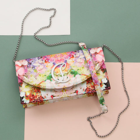 Christian Louboutin Floral Satin Loubi54 Clutch