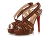 Christian Louboutin Cognac Suede Trailer 140 Zipper Heels