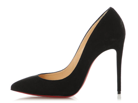 Christian Louboutin Black Velour Pigalle Follies 100
