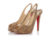 Christian Louboutin Gold Cork No Privé Pumps