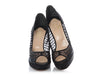 Christian Louboutin Black Satin Mesh Beaded Pumps