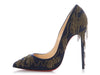 Christian Louboutin Nuit Suede and Gold Chain Dolly Party Pumps