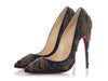 Christian Louboutin Nuit Suede and Gold Chain Dolly Party Pumps