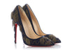 Christian Louboutin Nuit Suede and Gold Chain Dolly Party Pumps