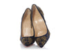 Christian Louboutin Nuit Suede and Gold Chain Dolly Party Pumps
