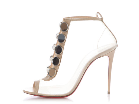 Christian Louboutin Nude Mesh Marikate 100 Booties