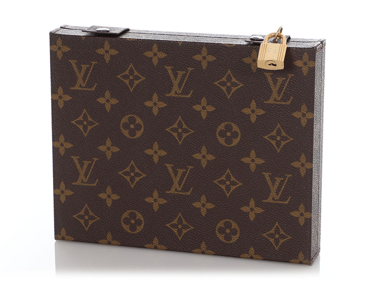 Vintage Louis Vuitton LV Brown Monogram Logo Attache Briefcase Bag