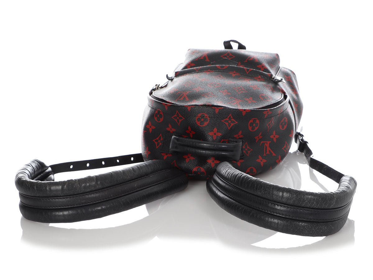 Louis Vuitton Backpack Palm Springs Monogram Infrarouge Mini Black Red