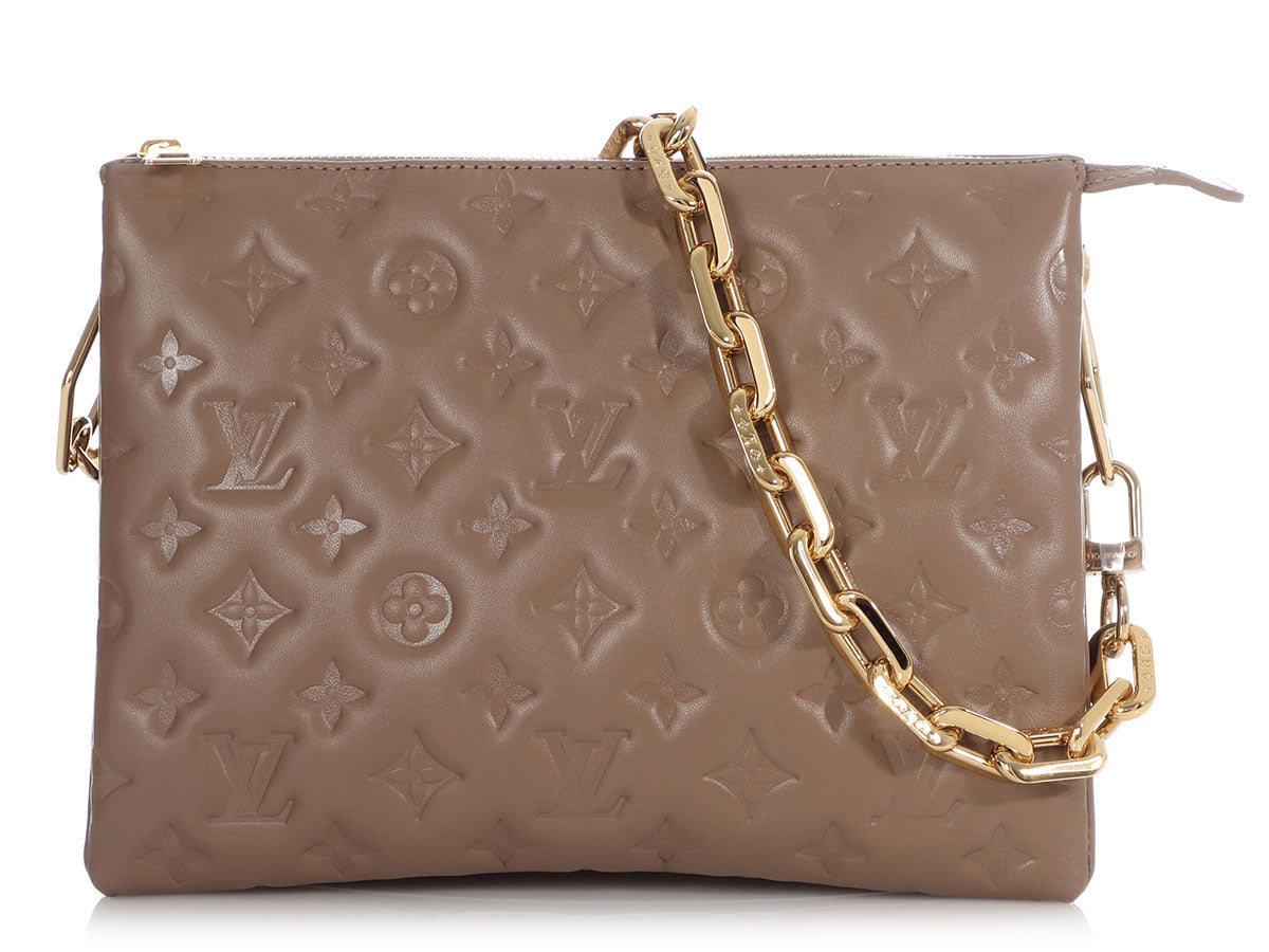 Louis Vuitton Coussin Shoulder Bag in Taupe Monogram Leather