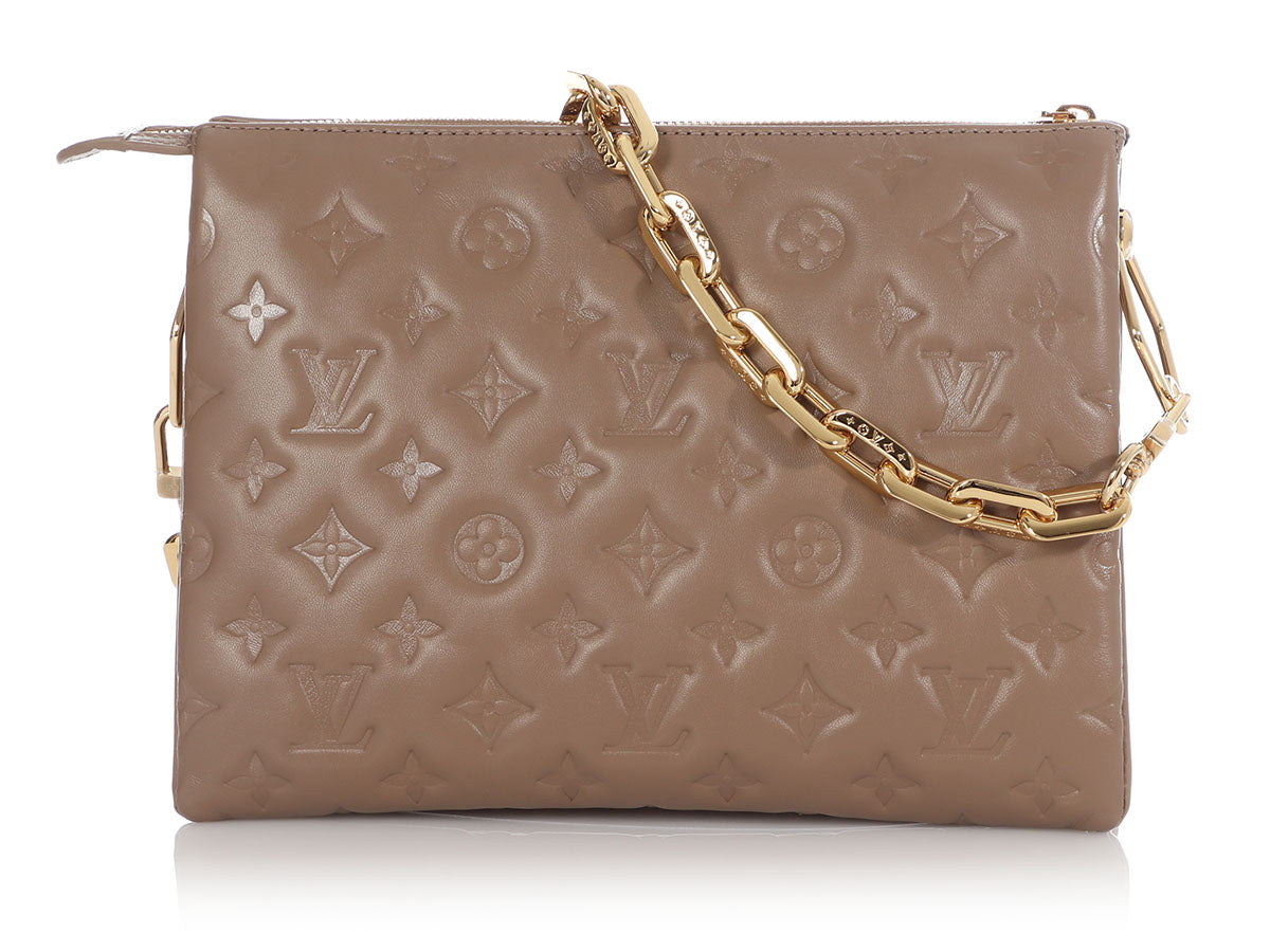 Brand New Louis Vuitton Coussin Pochette Navy Monogram Embossed Leather Bag