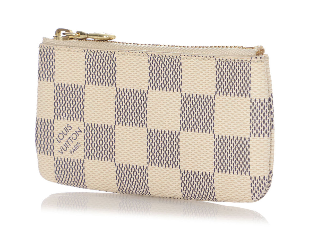 Louis Vuitton Key Coin Pouch Damier Azur White