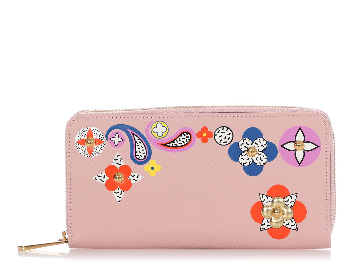 Louis Vuitton Rose Ballerine Epi Blooming Flowers Zippy Wallet