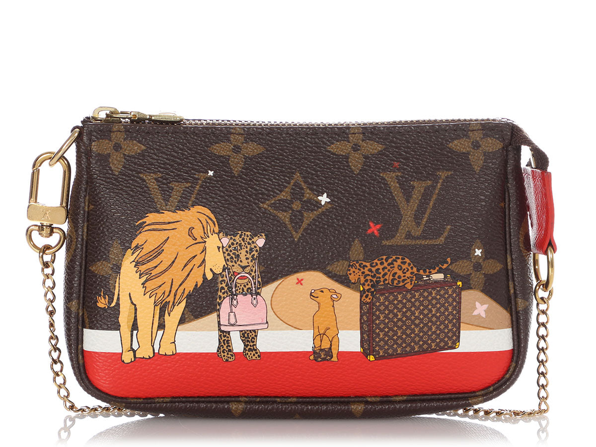 Louis Vuitton Mini Monogram 2018 Christmas Animation Cats Pochette  Accessoires