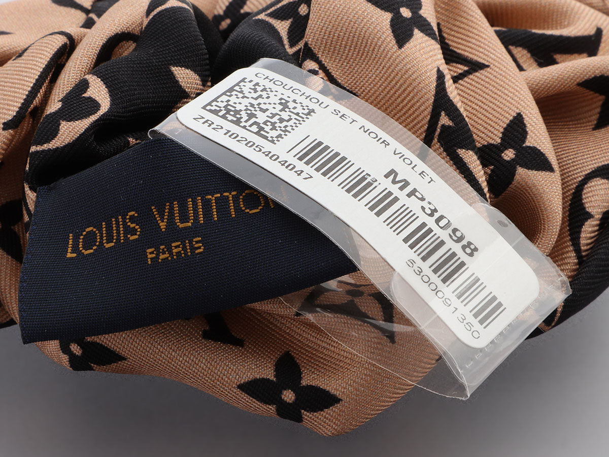 Louis Vuitton Tan and Black Chouchou Scrunchie
