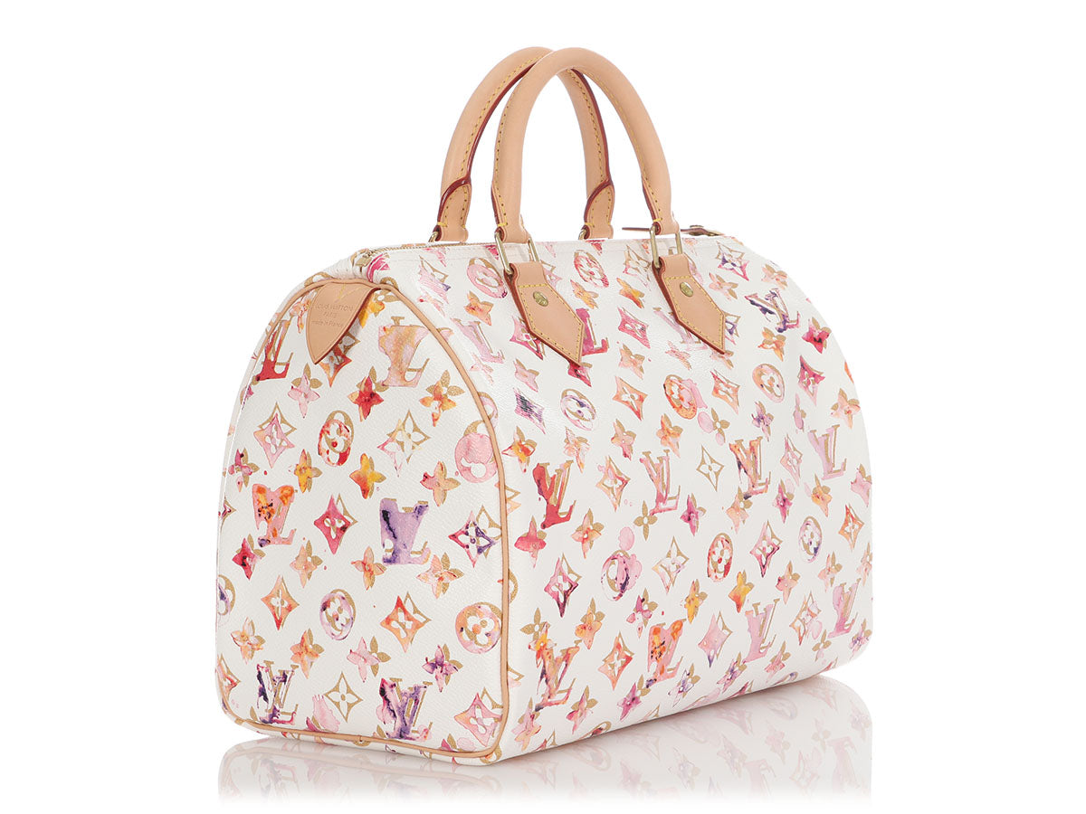 Louis Vuitton White Watercolor Aquarelle Speedy 30