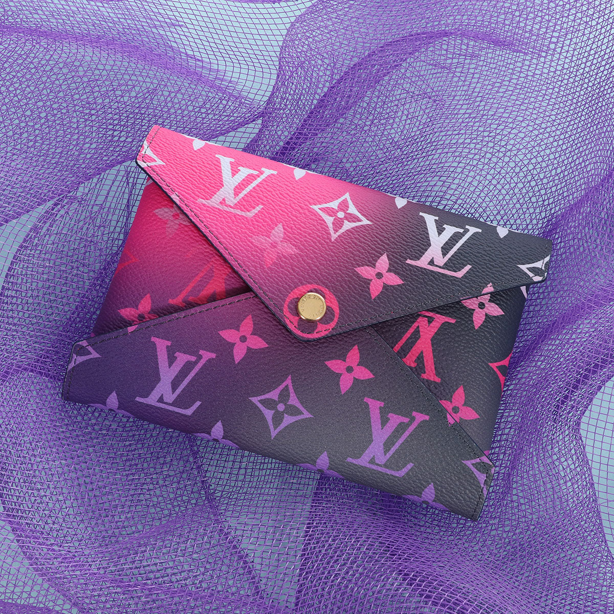 Louis Vuitton Medium Midnight Fuchsia Spring in the City Kirigami Pouch