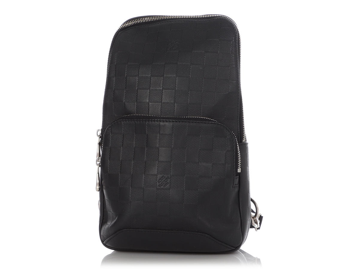 LV LV Men Avenue Sling Bag in Damier Infini Leather-Black in 2023