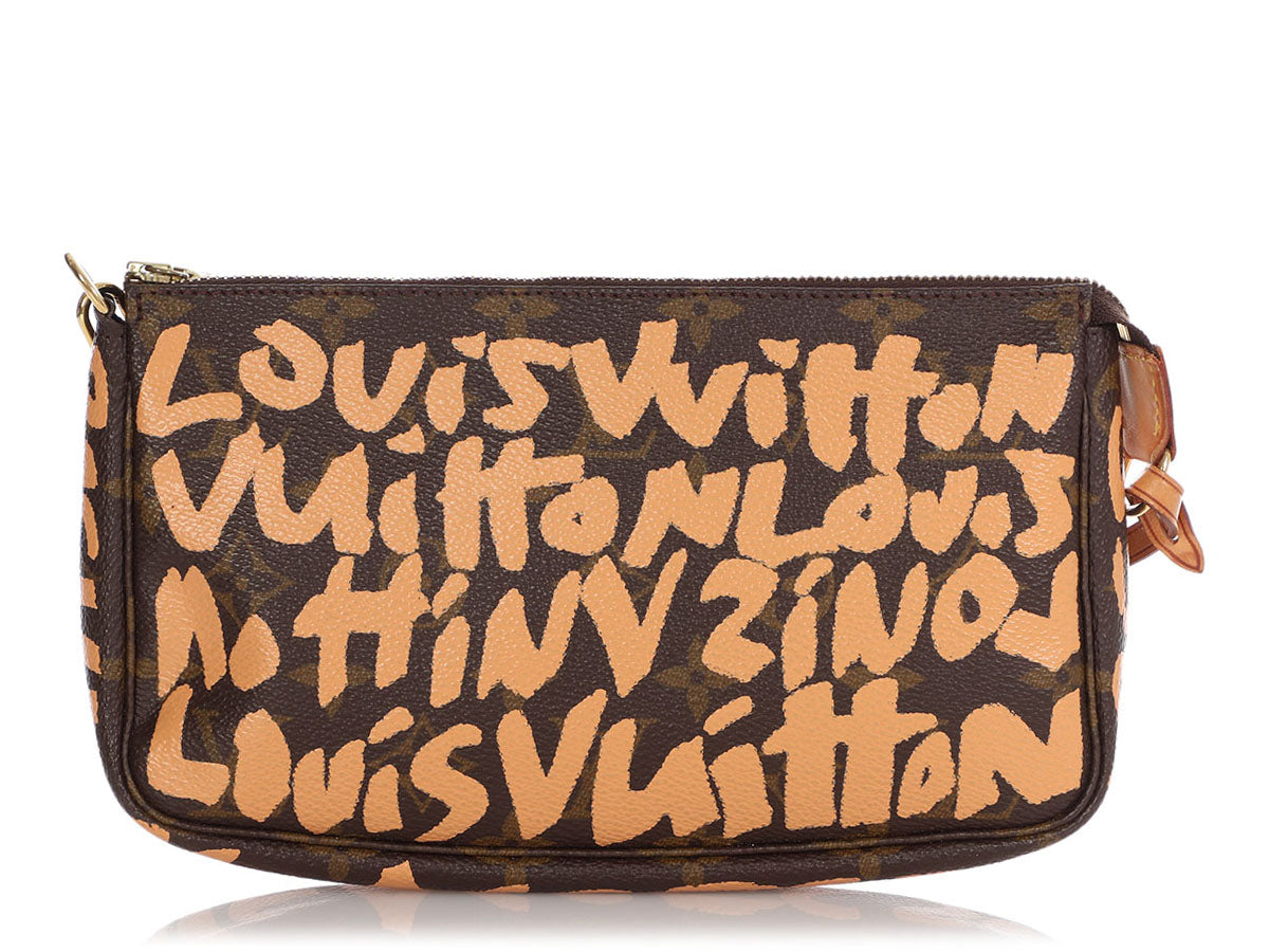 LOUIS VUITTON Monogram Graffiti Accessoires Pochette Bag Brown