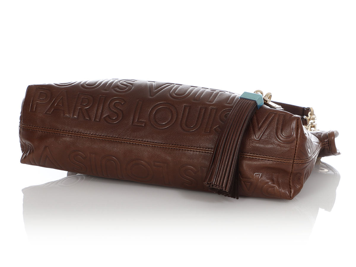 Louis Vuitton Limited Edition Brown Embossed Leather Paris Souple Wish Bag  ref.614038 - Joli Closet