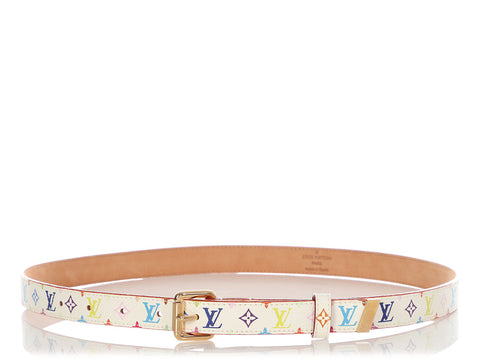 Louis Vuitton White Multicolore Monogram Belt