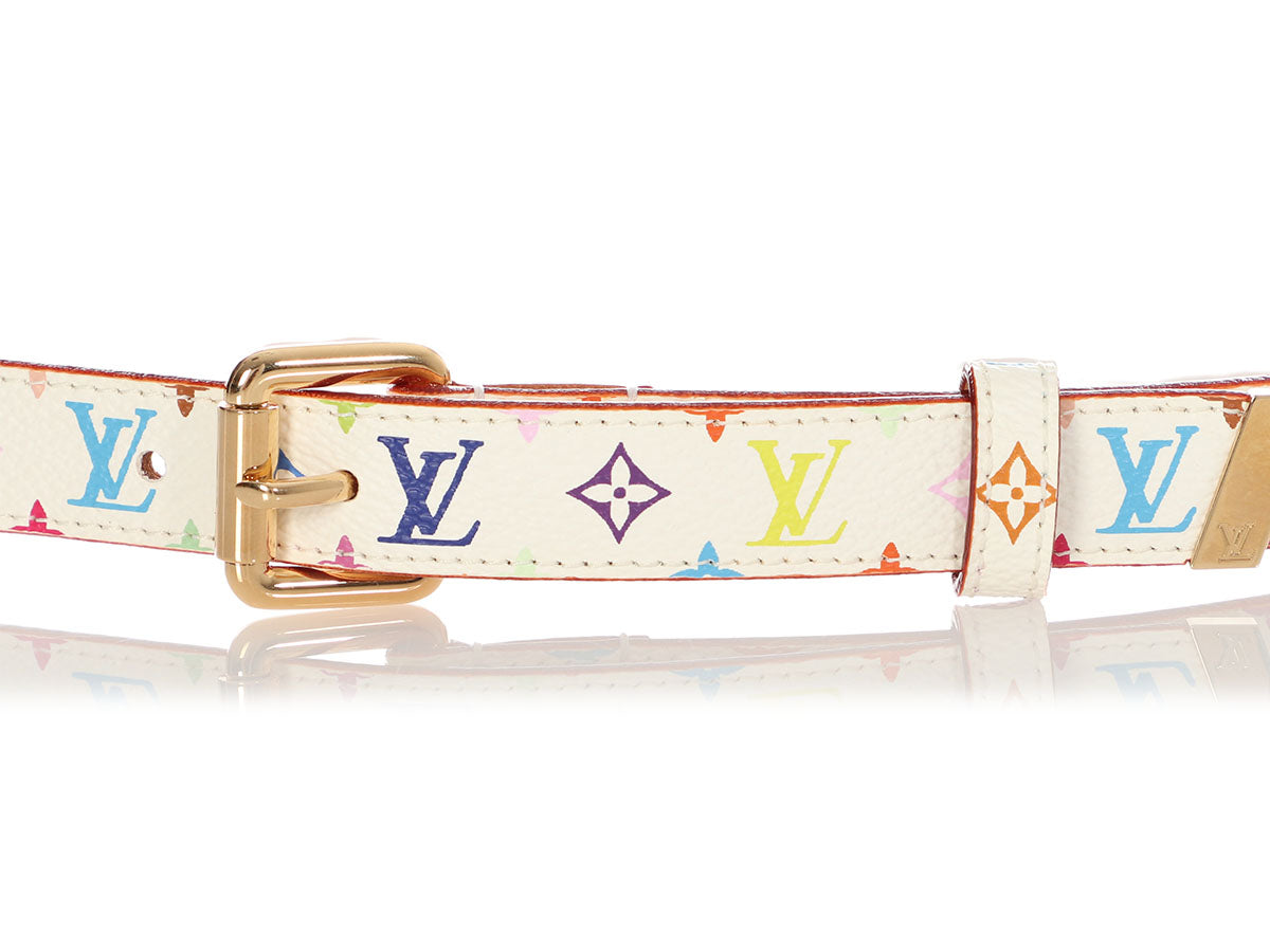 louis vuitton belt white and gold