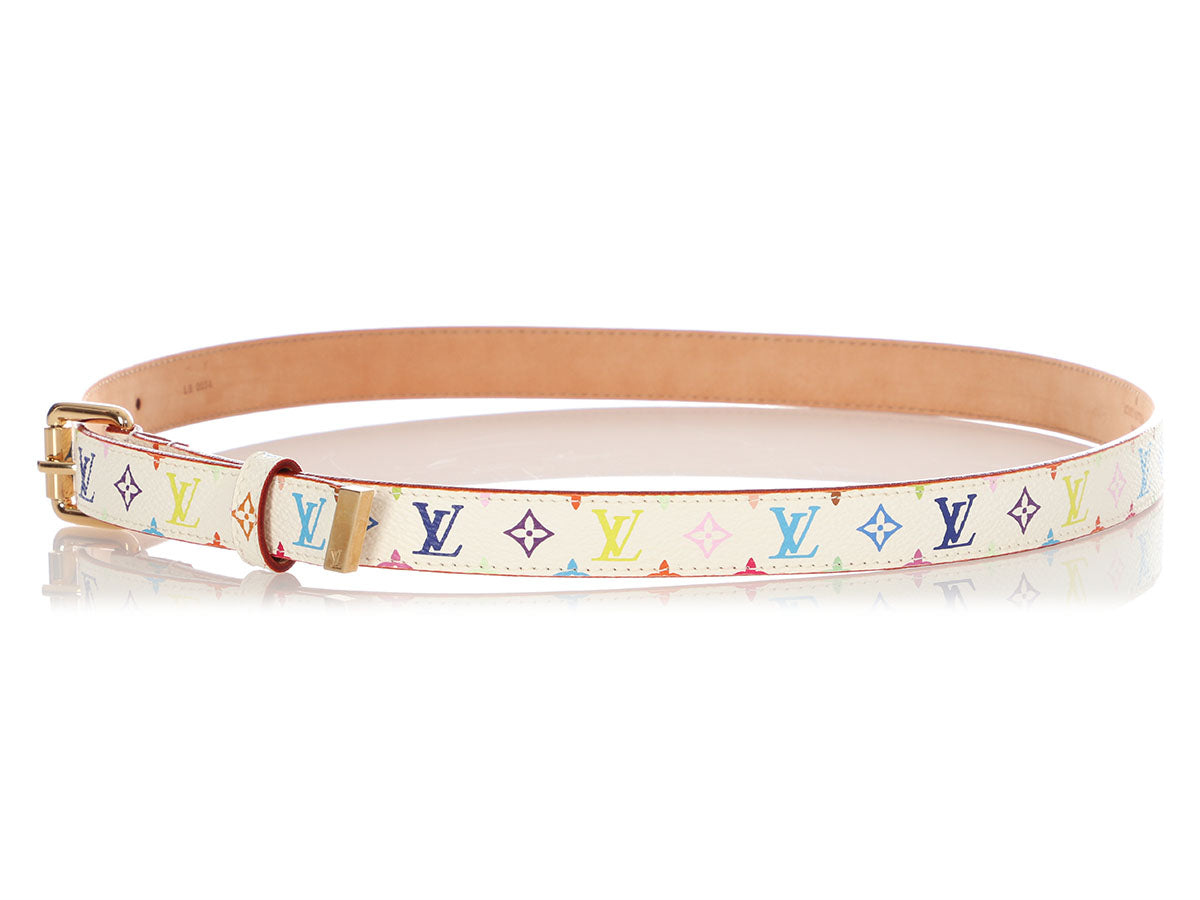 multicolor monogram belt