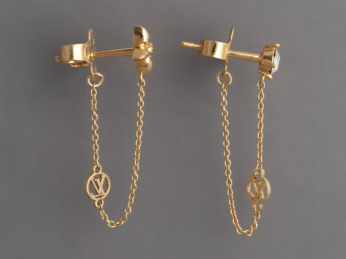 Louis Vuitton 'LV' Drop Earring - Gold-Tone Metal Drop, Earrings