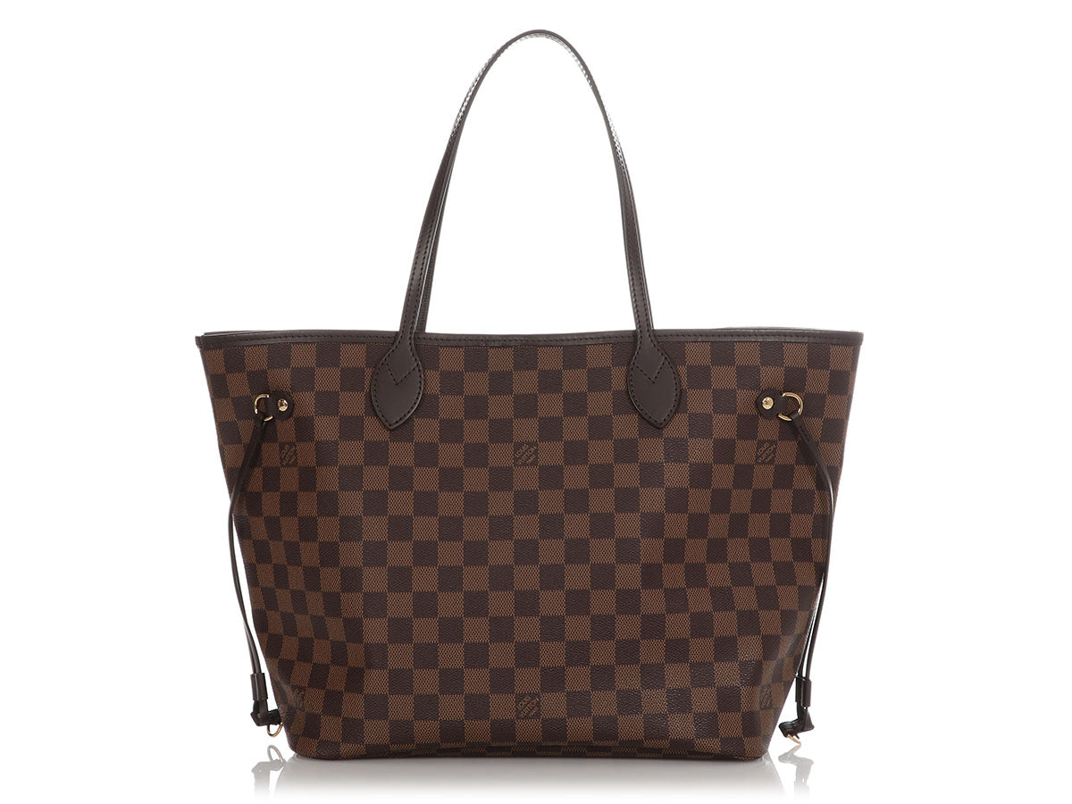 Louis Vuitton Neverfull MM Damier Ebene Leather Tote Shoulder Bag Purse LV  Brown